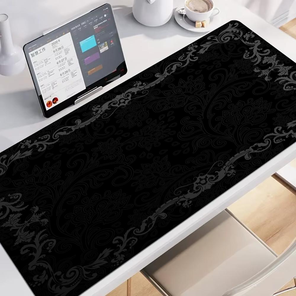 Mouse Pad Blank Sublimation - Black Flower Lace Mouse Pad Large