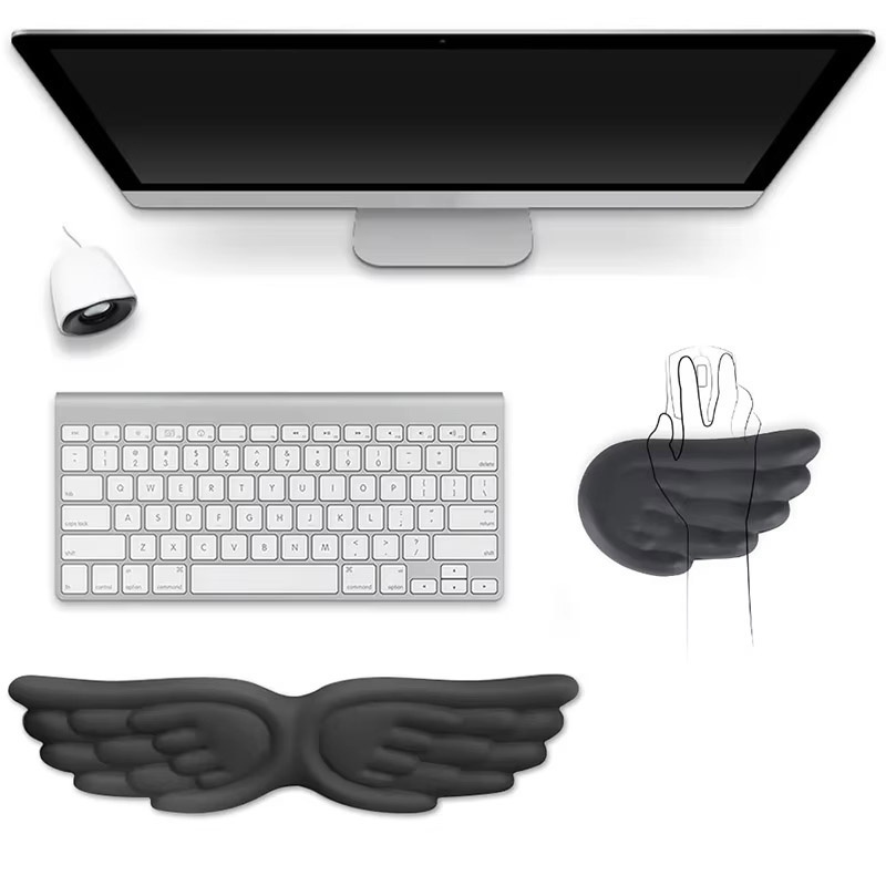 Mouse Pad Blank Sublimation - Angel Wings Shaped Keyboard Mouse Pad
