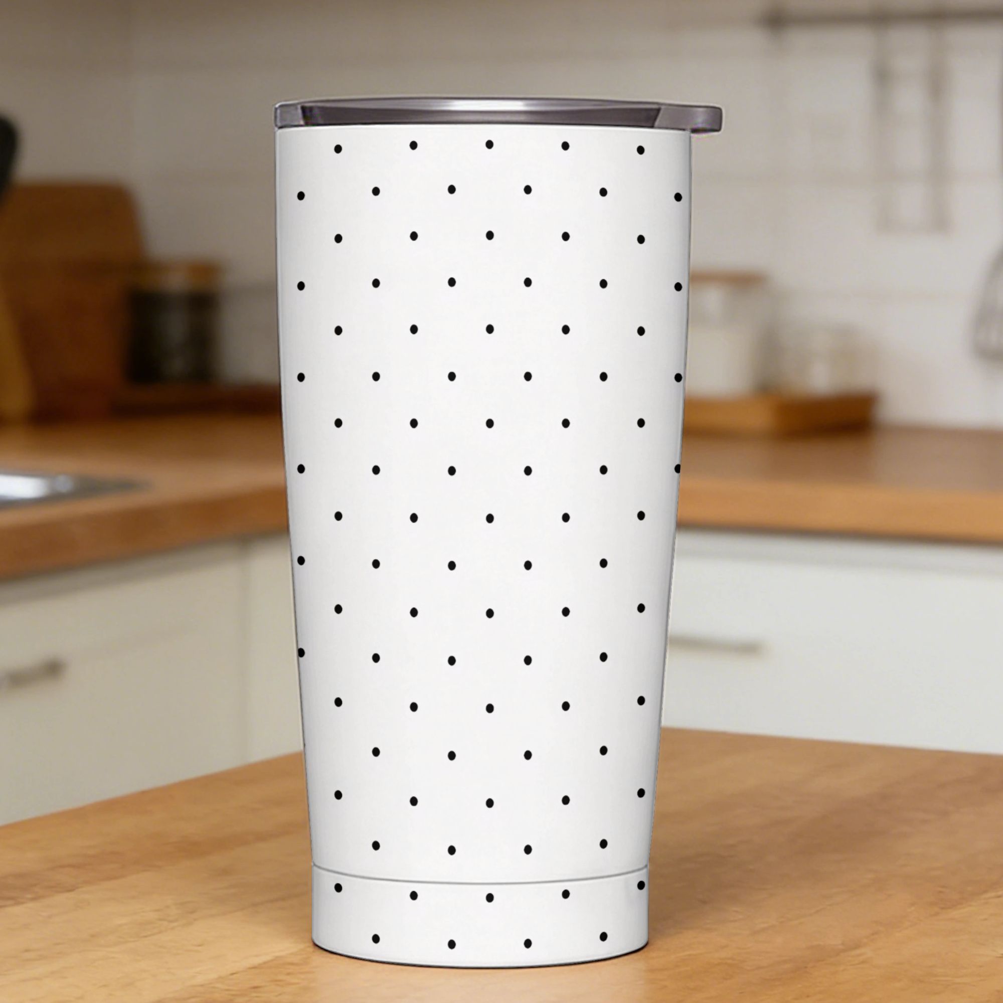 Black & White Polka Dot Patter - Tumbler 20Oz White บทวิจารณ์และราคา