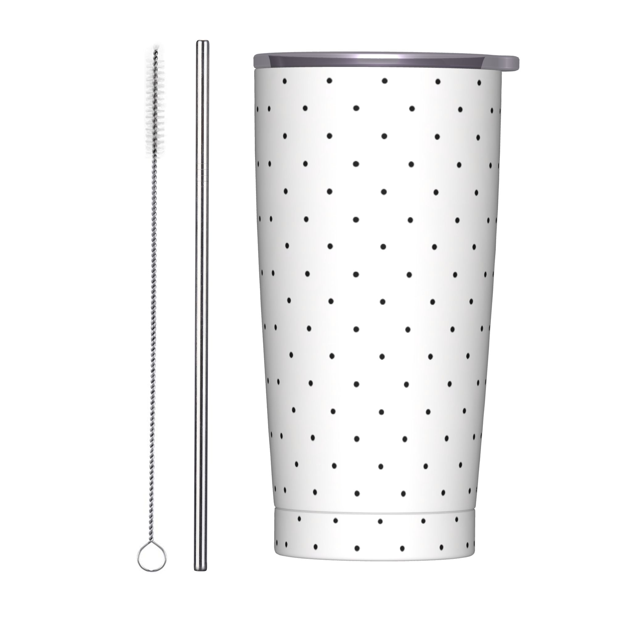 Black & White Polka Dot Patter - Tumbler 20Oz White บทวิจารณ์และราคา