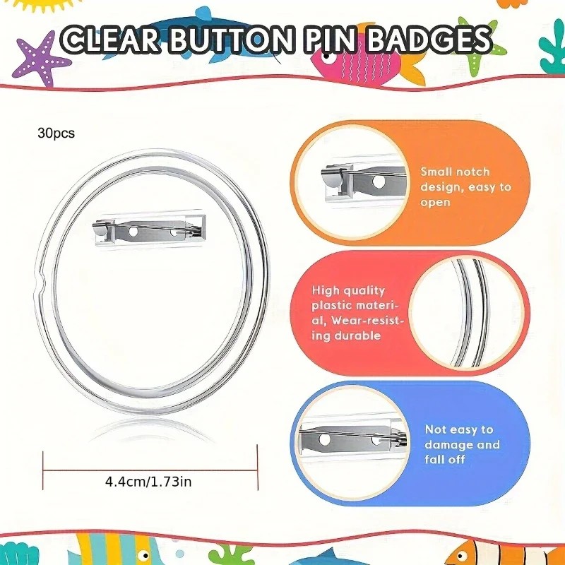 30pcs acrylic blank badge pin  - Button Badge Blank บทวิจารณ์และราคา