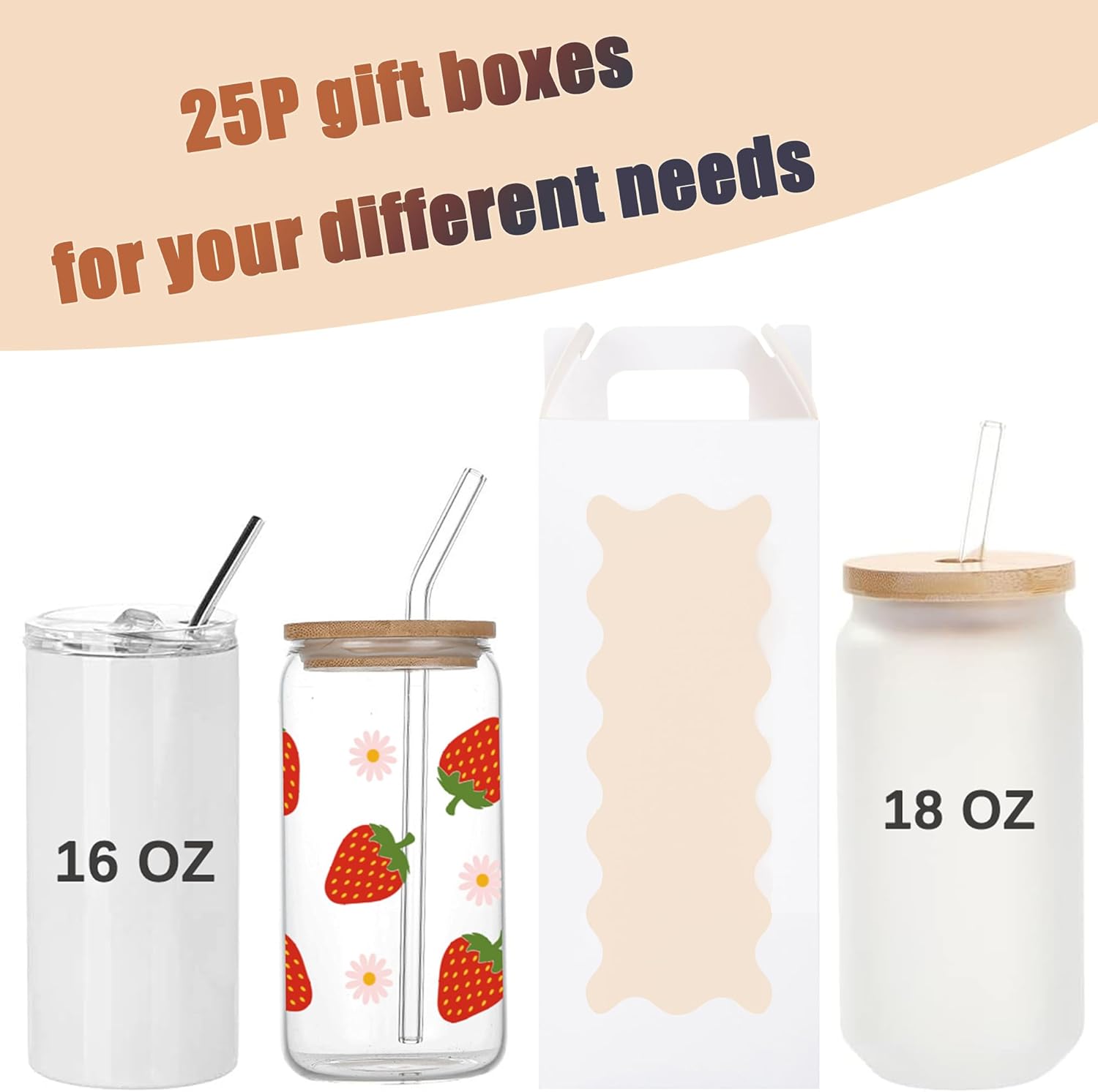 25 Pack Tumbler Gift Boxes wit - Tumbler 20Oz White บทวิจารณ์และราคา