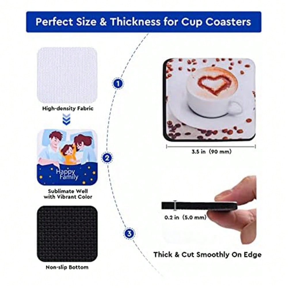 1PCS Square Sublimation Blanks - Coaster Sublimation Blank บทวิจารณ์และราคา