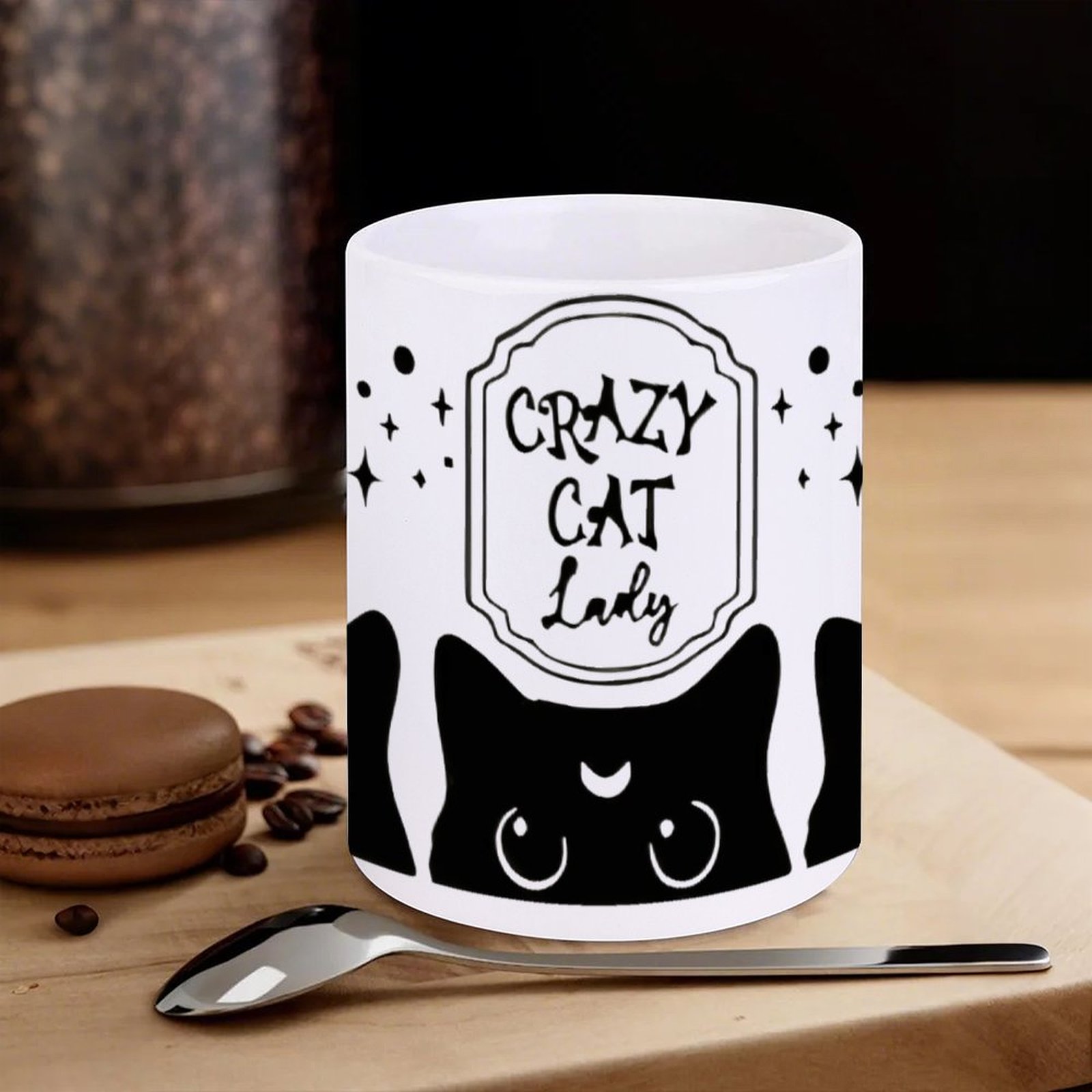 Three Black Cats With Crescent - Sublimation Mug White บทวิจารณ์และราคา