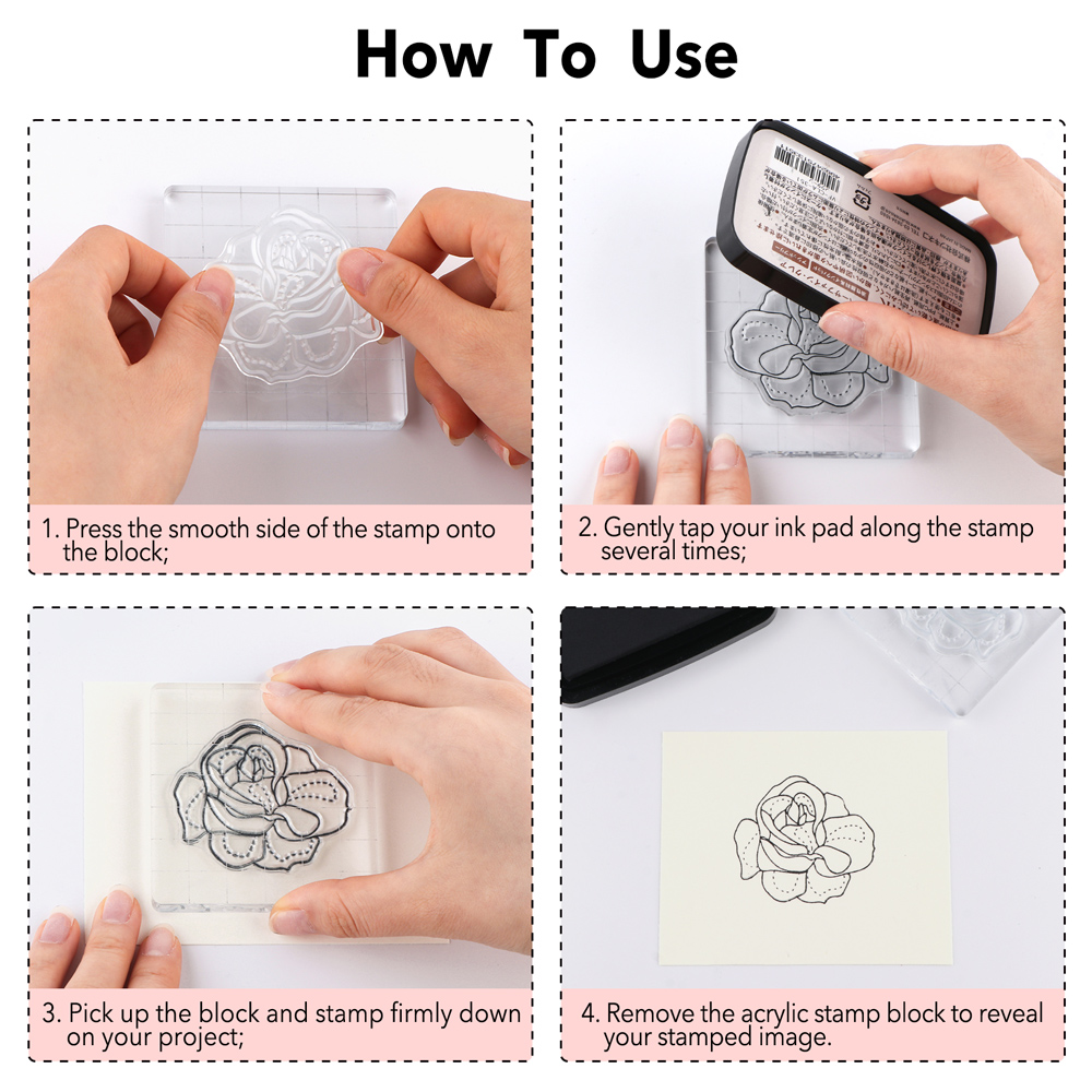 3pcs Clear Acrylic Stamp Block - Photo Acrylic Block บทวิจารณ์และราคา