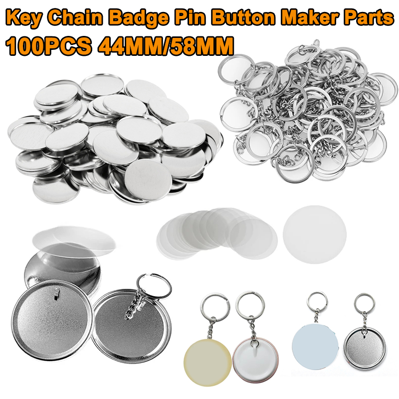 100PCS 44MM 58MM Plastic Metal - Button Badge Blank บทวิจารณ์และราคา