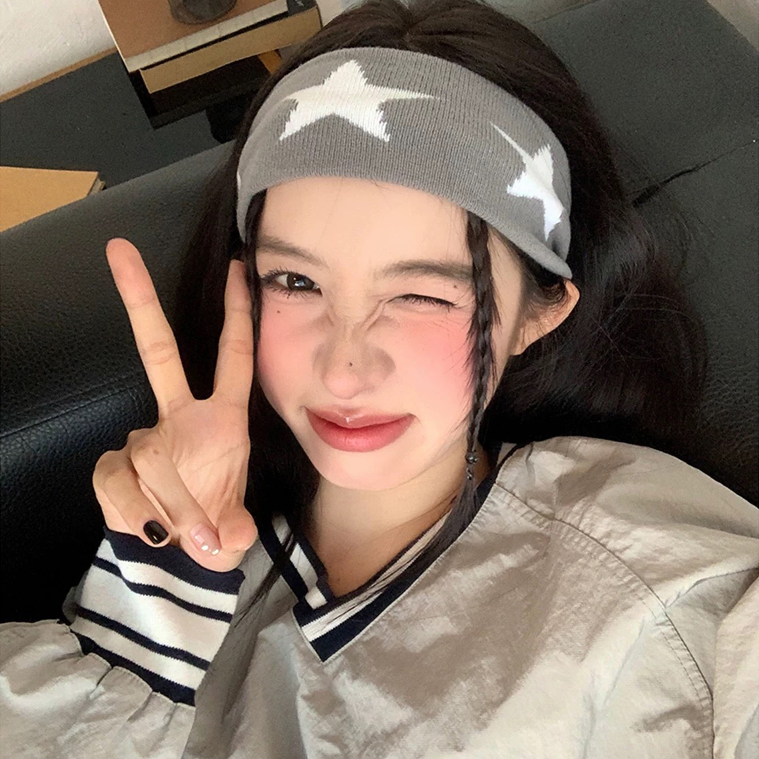 Star Embroidery Sports Headban - Bandana Blank White บทวิจารณ์และราคา