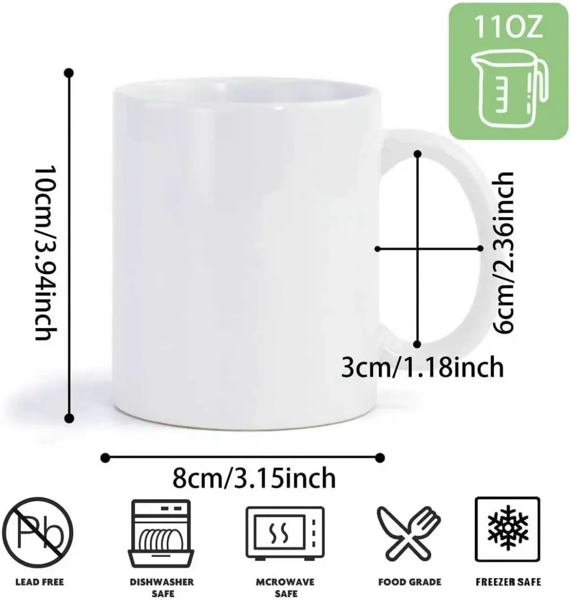 36pcs Sublimation Mugs, 11oz W - Sublimation Mug White บทวิจารณ์และราคา
