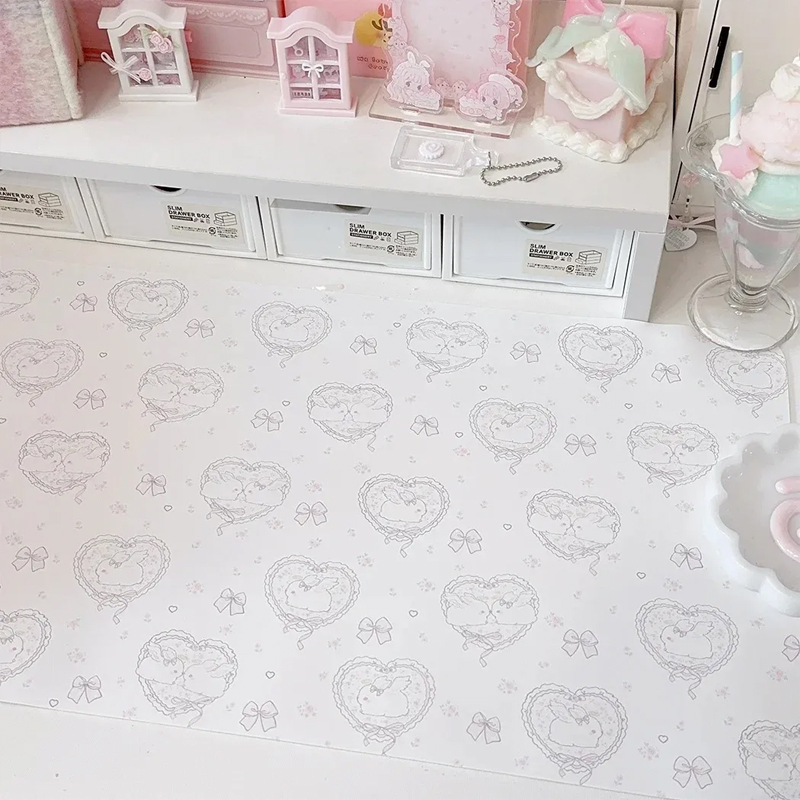 Kawaii Pink Rabbit PU Leather  - Mouse Pad Blank Sublimation บทวิจารณ์และราคา