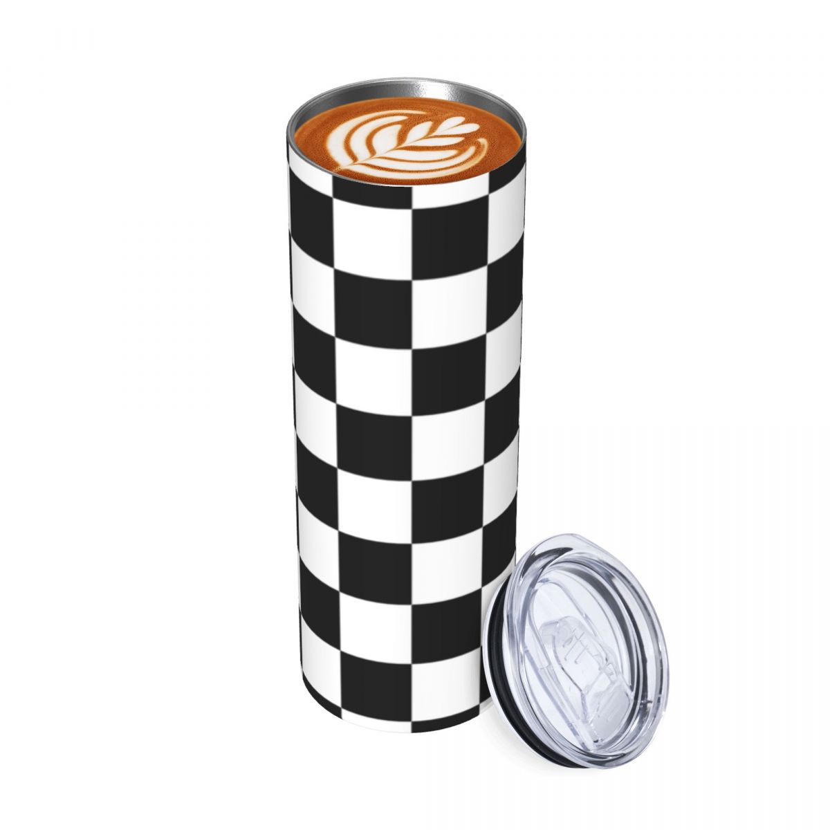 Black And White Checkerboard S - Tumbler 20Oz White บทวิจารณ์และราคา