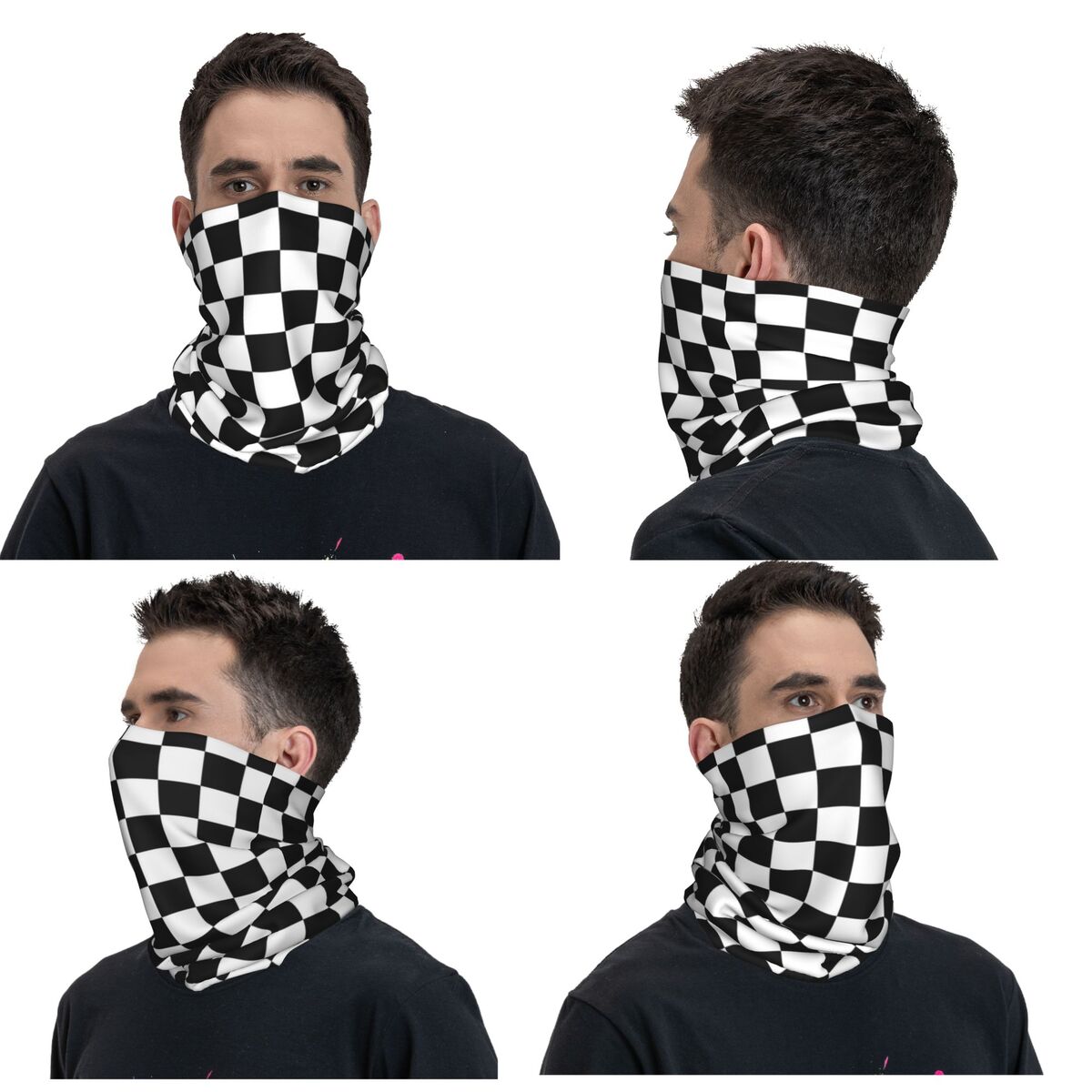 Black And White Checkered Band - Bandana Blank White บทวิจารณ์และราคา