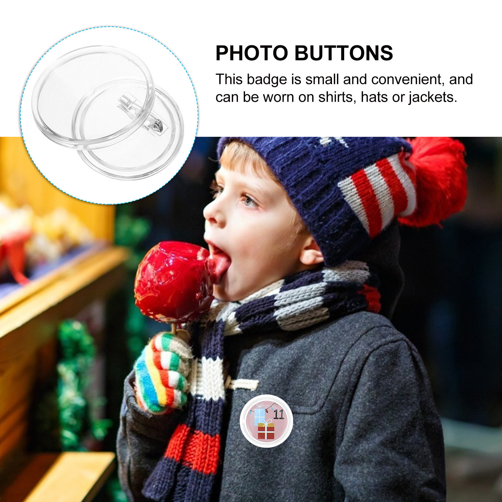 10Pcs Photo Buttons Acrylic Ba - Button Badge Blank บทวิจารณ์และราคา