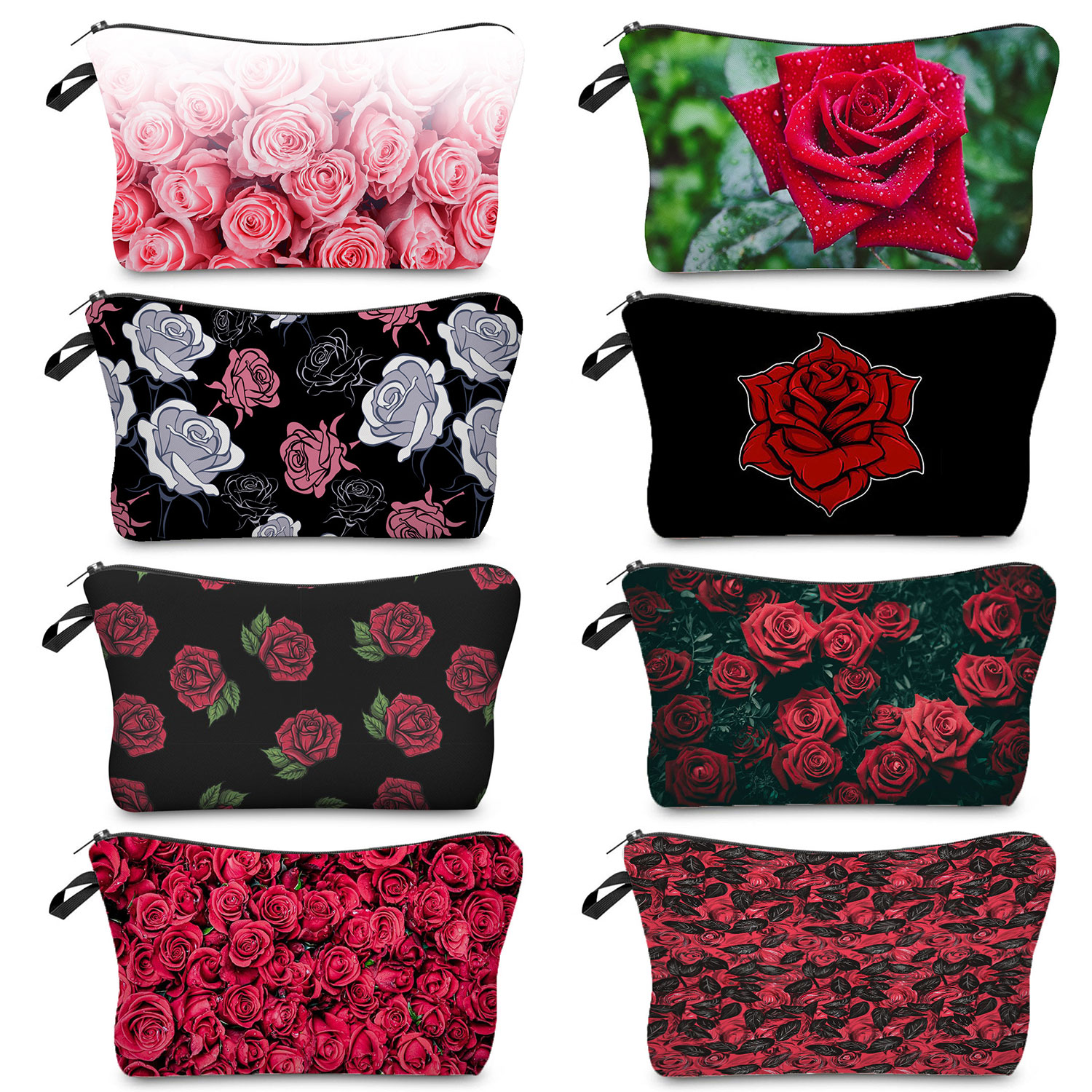 Bright Red Rose Print Cosmetic - Pillow Cover Sublimation บทวิจารณ์และราคา