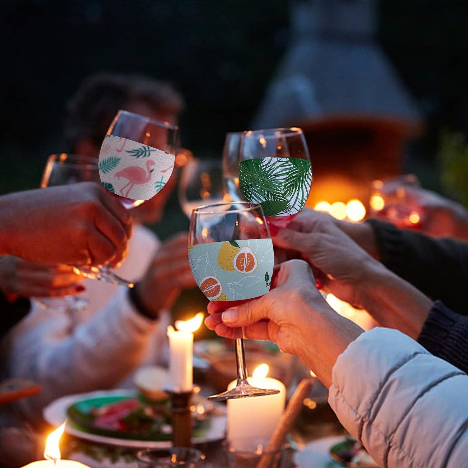 15 PCS Neoprene Wine Glass Sle - Puzzle Blank White บทวิจารณ์และราคา