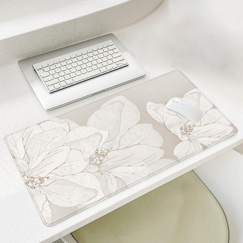 Elegant White Lily Mouse Pad,  - Mouse Pad Blank Sublimation บทวิจารณ์และราคา