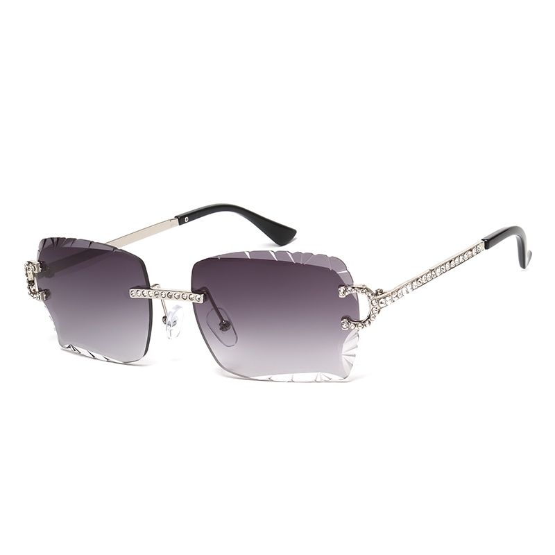Fashion Rimless Square Sunglas - Metal Photo Panel บทวิจารณ์และราคา