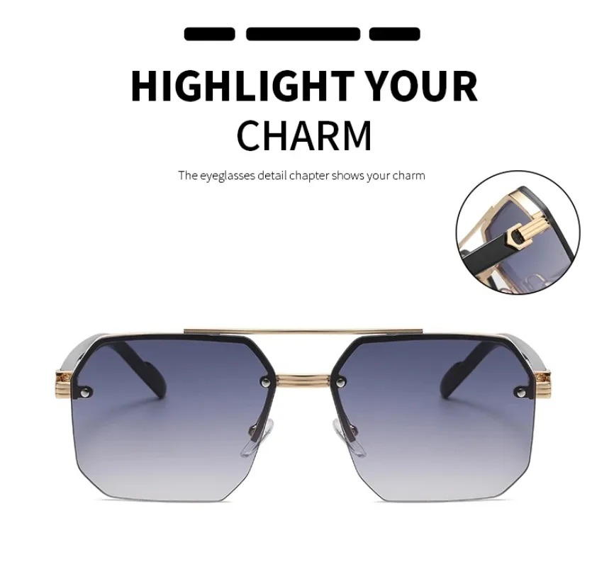 Men's Metal Sunglasses Square  - Metal Photo Panel บทวิจารณ์และราคา