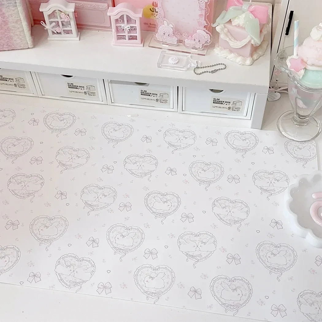 Kawaii Pink Rabbit Girl Heart  - Mouse Pad Blank Sublimation บทวิจารณ์และราคา