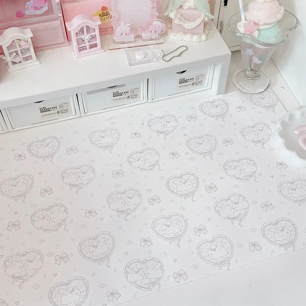 Kawaii Pink Rabbit Girl Heart  - Mouse Pad Blank Sublimation บทวิจารณ์และราคา