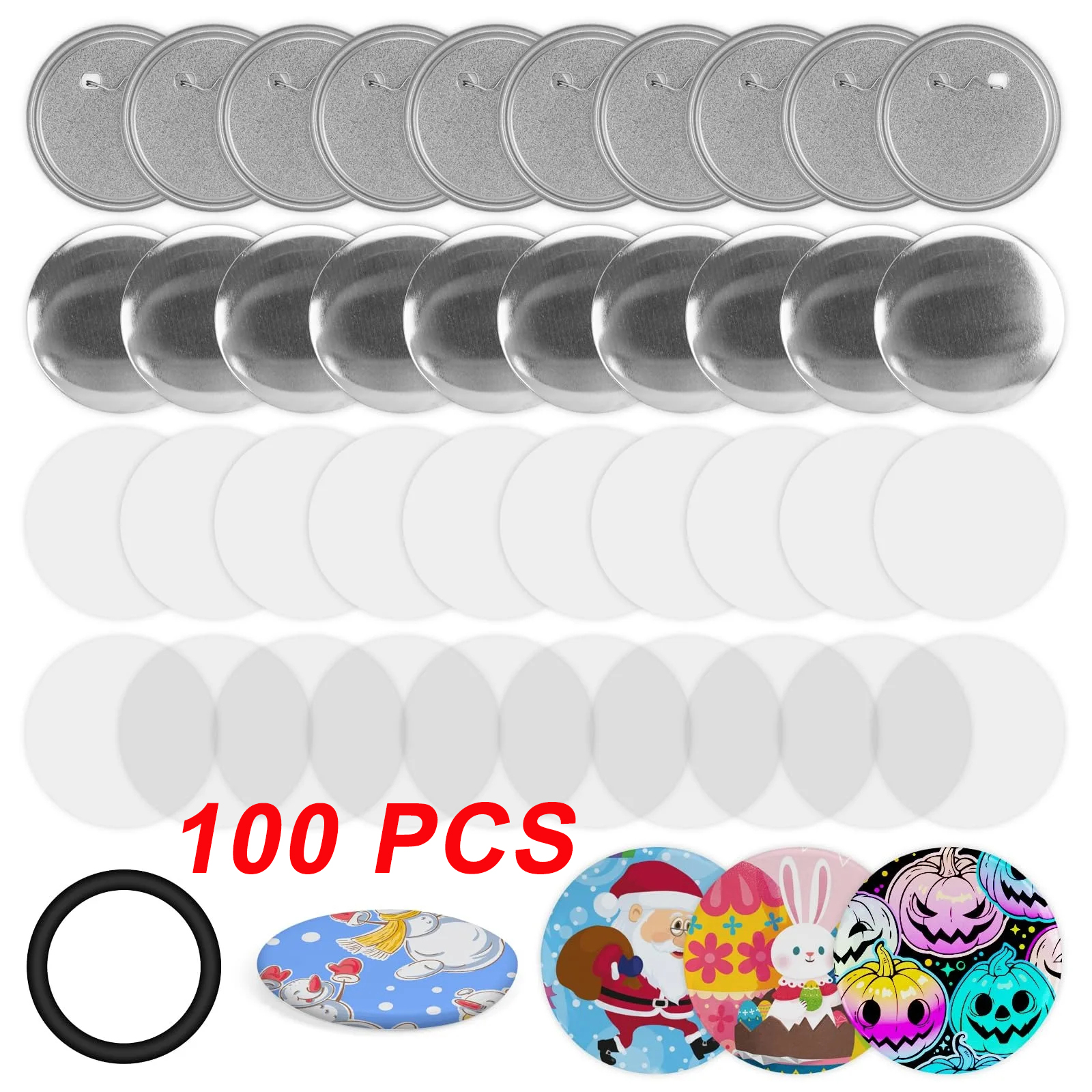 100PCS Blank Button Making Sup - Button Badge Blank บทวิจารณ์และราคา