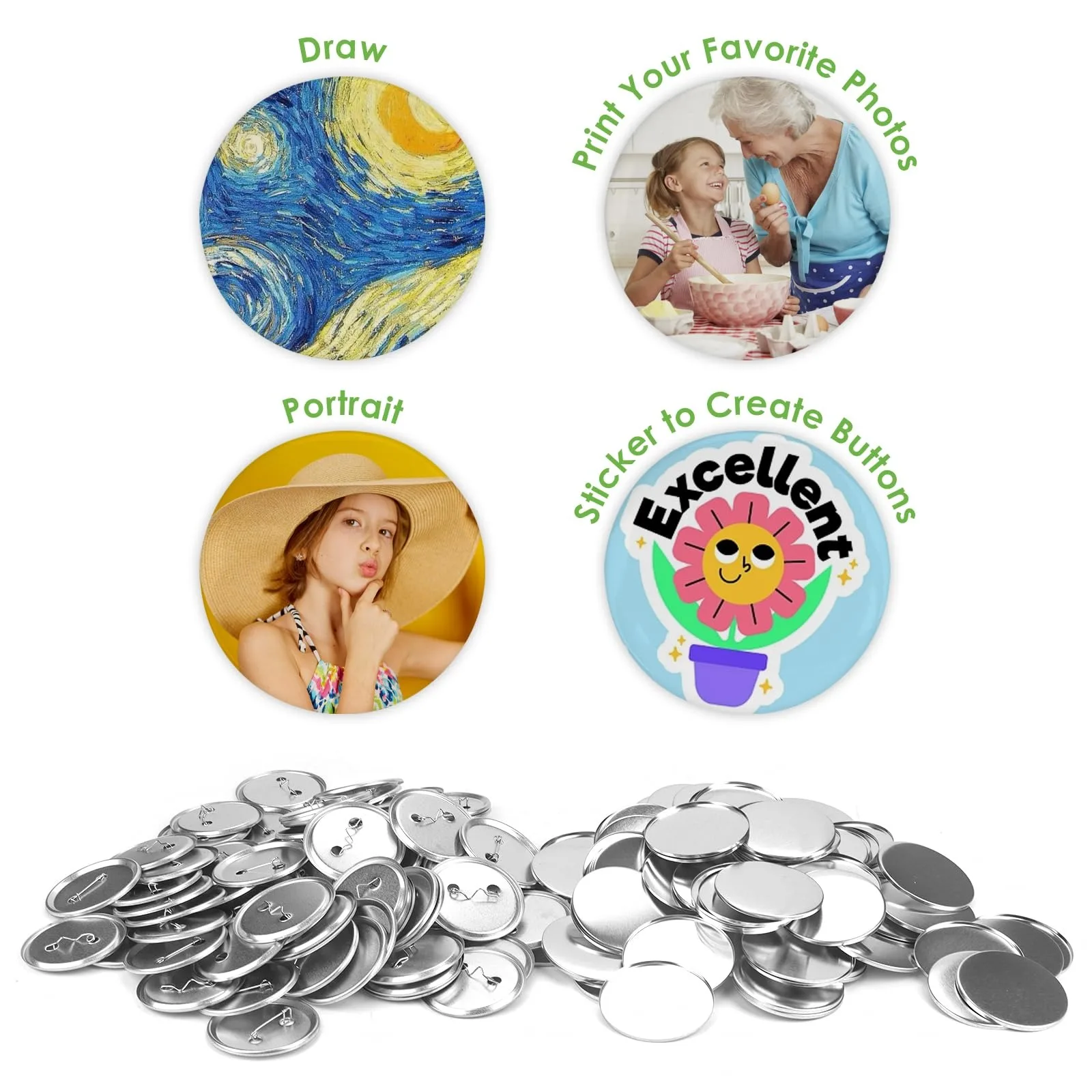 100PCS Blank Button Making Sup - Button Badge Blank บทวิจารณ์และราคา