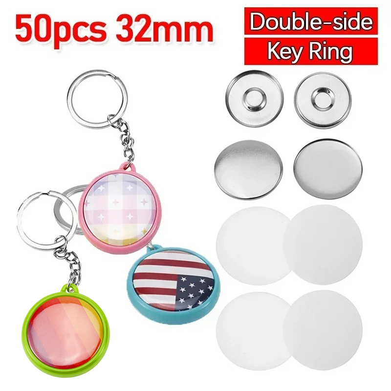 50pcs/Set 32mm Double-side Key - Button Badge Blank บทวิจารณ์และราคา