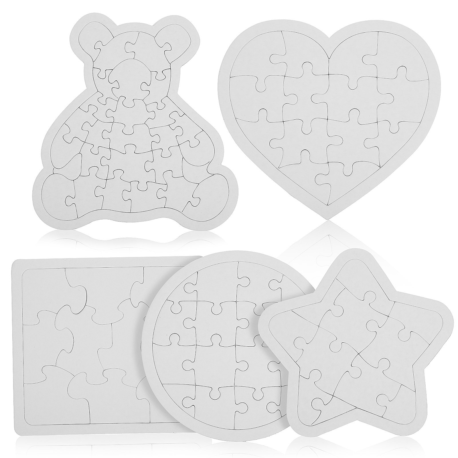 5Pcs White Blank Jigsaw Puzzle - Puzzle Blank White บทวิจารณ์และราคา