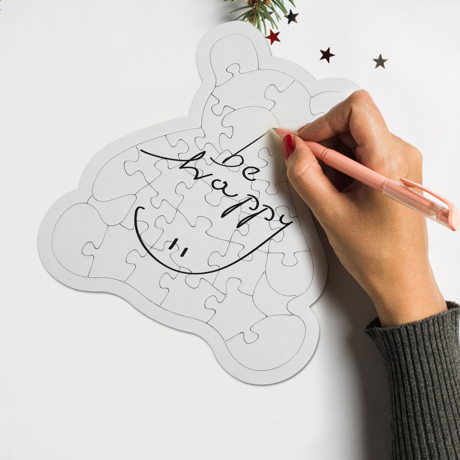 5Pcs White Blank Jigsaw Puzzle - Puzzle Blank White บทวิจารณ์และราคา