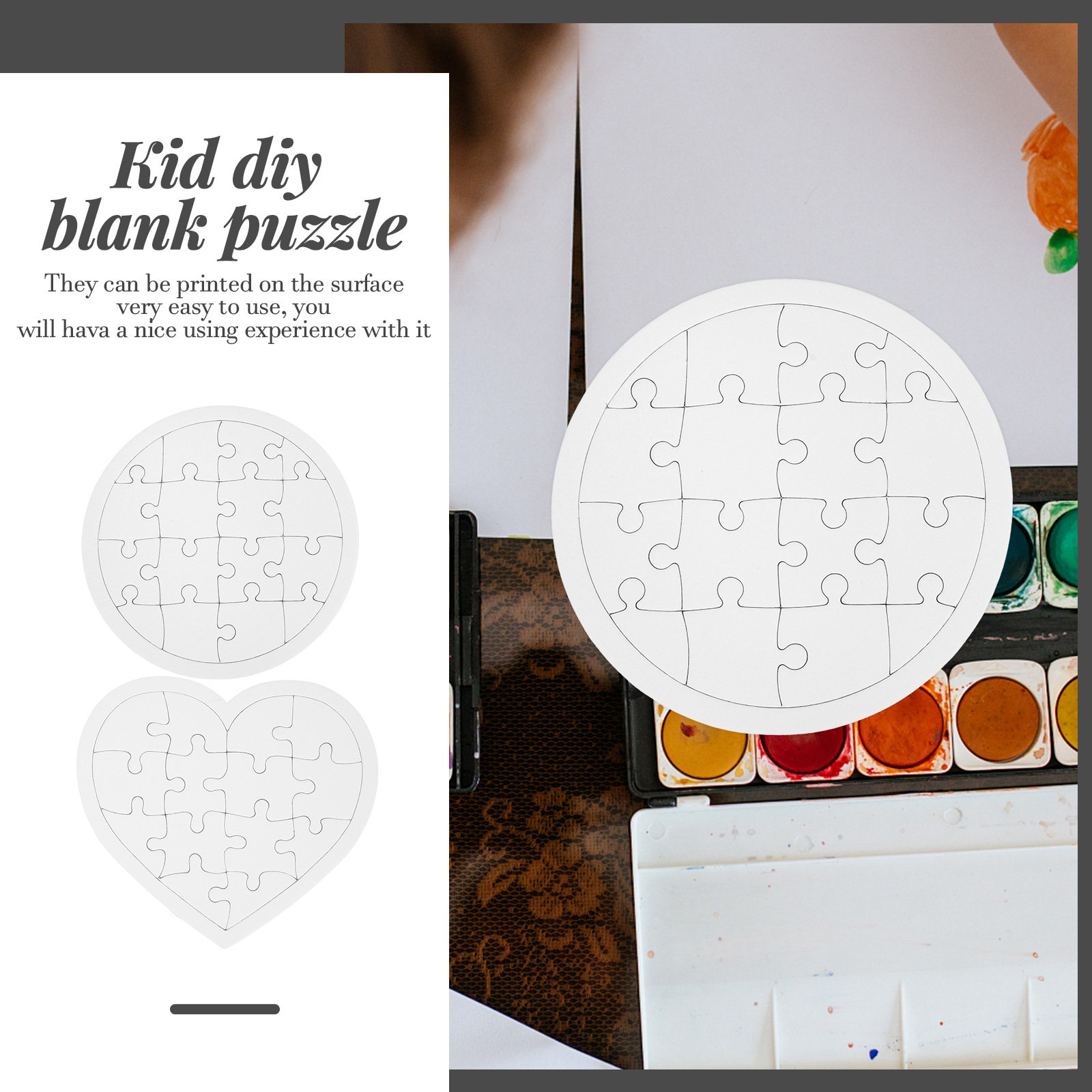 10Pcs Blank Kid DIY Puzzles Wh - Puzzle Blank White บทวิจารณ์และราคา