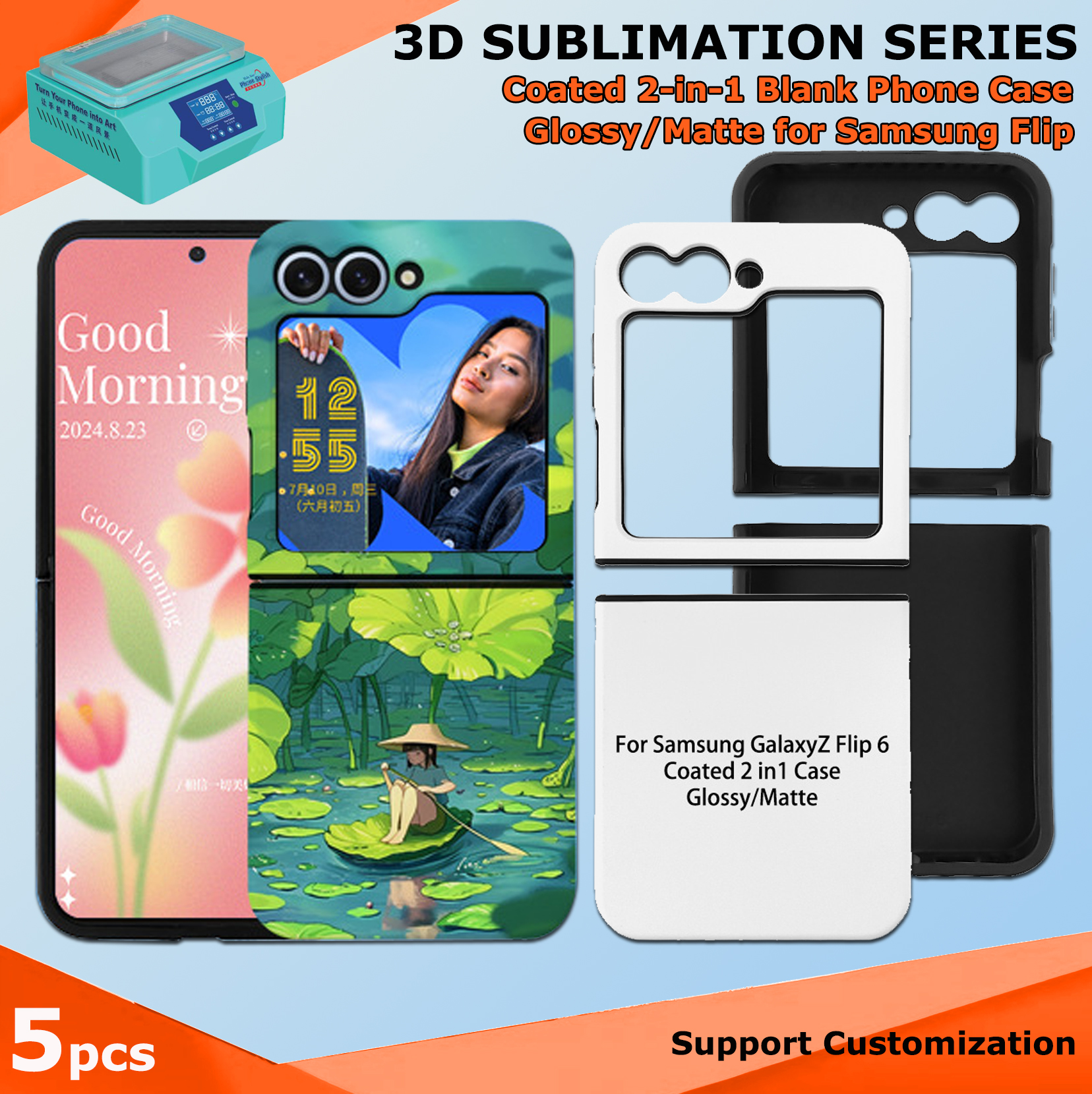 Fonlyu 5pcs Coated 2 in 1 Blan - Phone Case Blank Print บทวิจารณ์และราคา