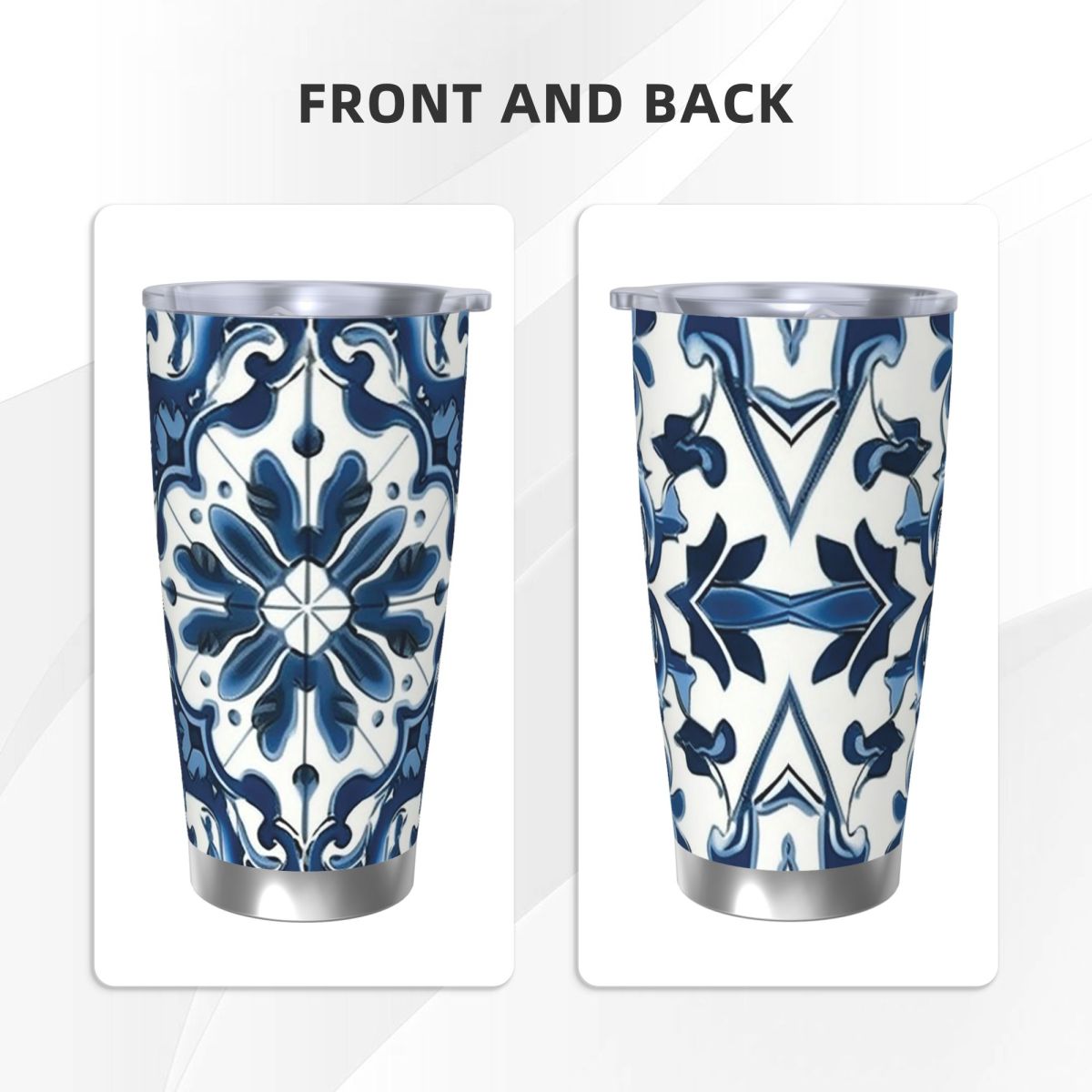 Blue And White Majolica Patter - Tumbler 20Oz White บทวิจารณ์และราคา