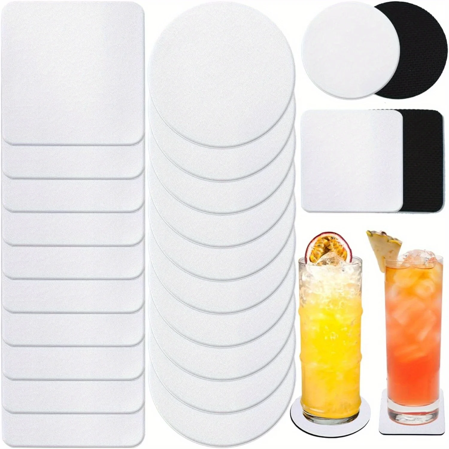 30/50 Pcs Square and Round Sub - Coaster Sublimation Blank บทวิจารณ์และราคา