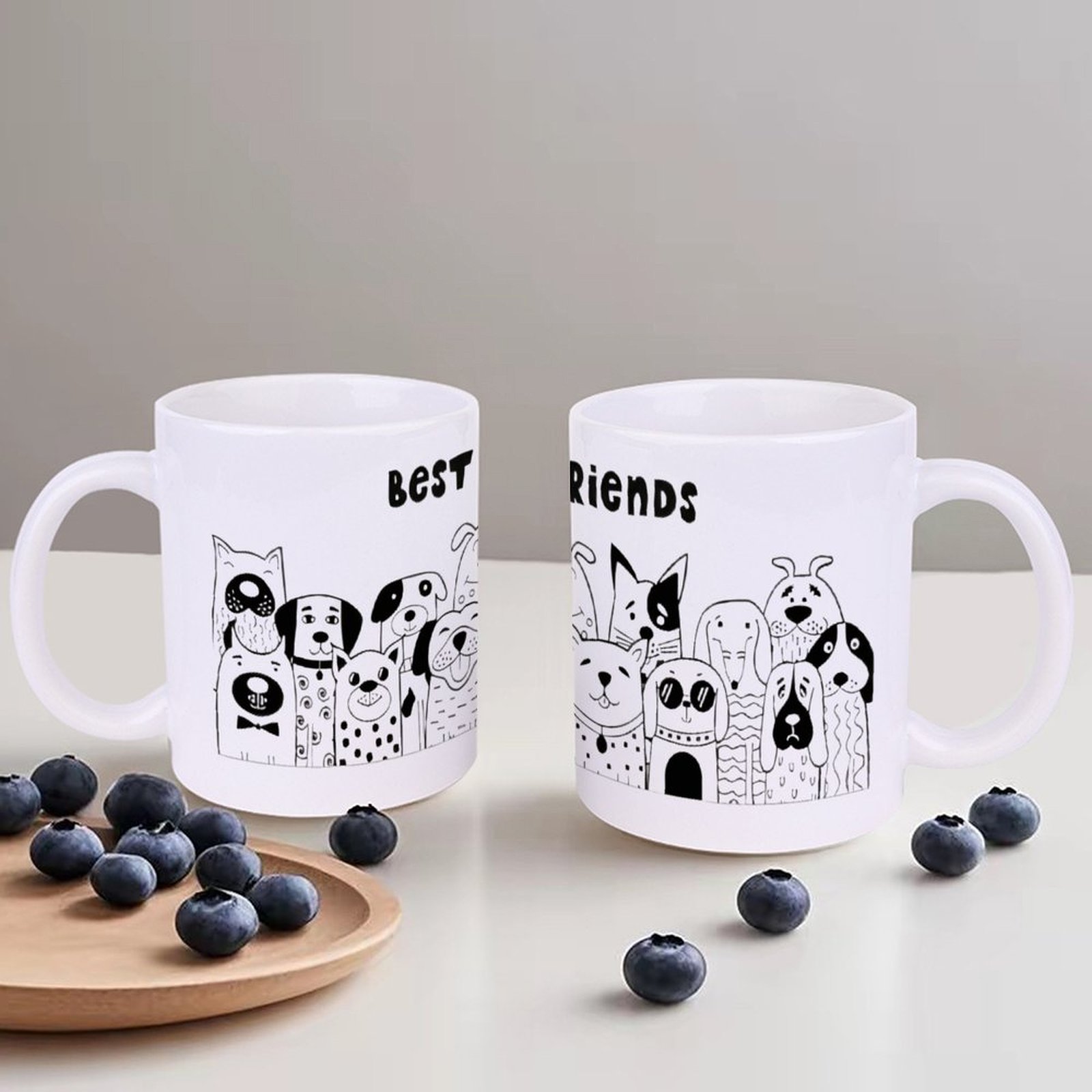 Illustration Of Dogs With The  - Sublimation Mug White บทวิจารณ์และราคา