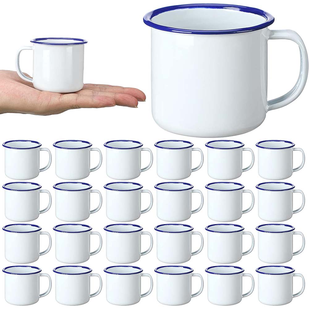 Mini Enamel Camping Coffee Mug - Sublimation Mug White บทวิจารณ์และราคา