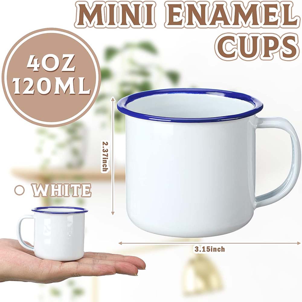 Mini Enamel Camping Coffee Mug - Sublimation Mug White บทวิจารณ์และราคา