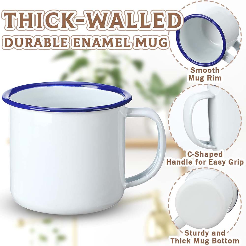 Mini Enamel Camping Coffee Mug - Sublimation Mug White บทวิจารณ์และราคา