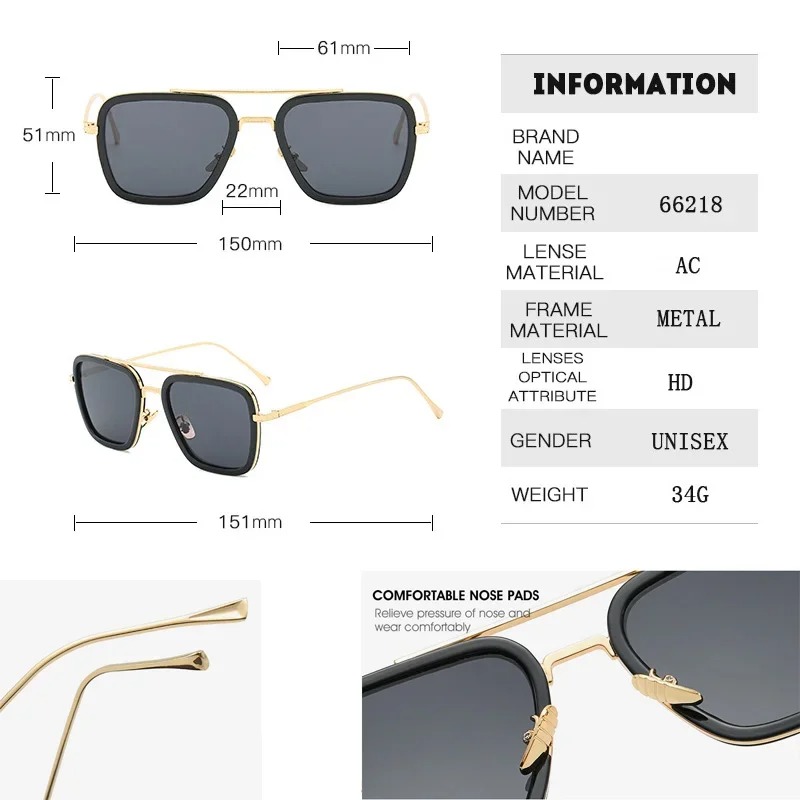 Steam Punk Tony Stark Sunglass - Metal Photo Panel บทวิจารณ์และราคา
