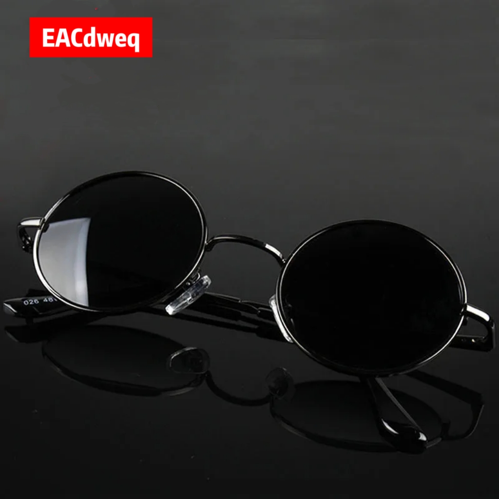Retro Vintage Round Sunglasses - Metal Photo Panel บทวิจารณ์และราคา