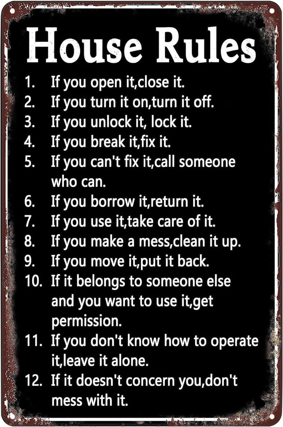 House Rules Vintage Metal Sign - Yard Sign Blank บทวิจารณ์และราคา